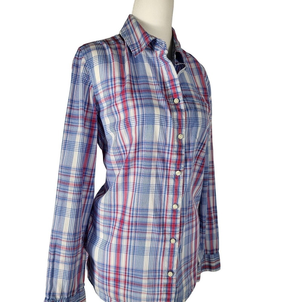 Tommy Hilfiger Plaid Button Down Shirt Classic Fit Long Sleeve Top Size L - Picture 2 of 9